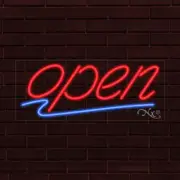 BRAND NEW "OPEN" w/UNDERLINE 30x12x1 INCH LED FLEX WINDOW/WALL INDOOR SIGN 30483
