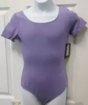 BLOCH Lavendar SHORT SLEEVE BALLET DANCE FULLY FRONT LINED leotard CL5402