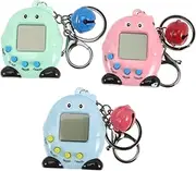 WESIEVYA 3Pcs Mini Electronic Pet Keychain Game Machine for Educational for Early Learning Portable Fun Polished Material Suitable for Boys for Travel