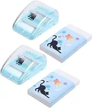 Gadpiparty 2Sets Mini Crumb Collector Portable Eraser Rollers for Desk Household Eraser Cleaning Tools Lightweight and Flexible Design for Office Use