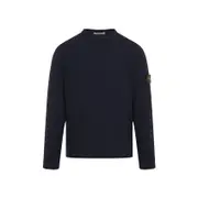 [Stone Island] Stone Island-Navy Blue Cotton Crew Neck Pullover-Uomo S STAND