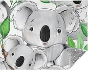 Koalas Leaves Cute Soft Throw Blanket for Couch 70x55 Inch Office Soft Couch Throw Blankets Colorful Personalized Super Soft