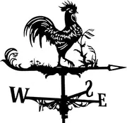 Farmhouse Weather Vane Roof Mount, Wind Direction Indicator Kit Outdoor Bracket Weather Vane - Metal