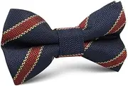 [OTAA] Cambridge Navy Blue with Royal Red Stripes Kids Bow Tie Navy Blue Cambridge Navy Blue with Royal Red Stripes Kids Bow Tie