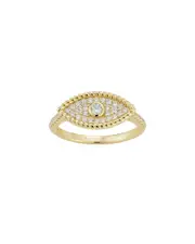 Glaze Jewelry 14K Over Silver CZ Evil Eye Ring