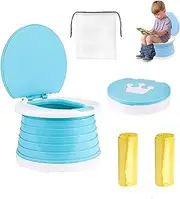 Uandhome Portable Potty Training Seat for Toddlers - Travel Toilet Chair With Storage Bag for Home, Car, Camping - Emergency Potty Seat (Green)