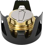 Mini Alcohol Stove Brass Aluminum Alloy Safe Windproof Portable Widely Used Mini Backpacking Stove for Camping Cooking (Black)