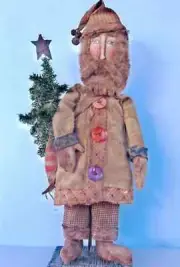 Cloth Folk Art Doll Sewing Pattern "Grungy Santa" by Susan Barmore
