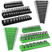 8Pcs Magnetic Socket Organizer and Magnetic Wrench Organizer Set, 1/4", 3/8",...