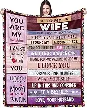 Blanket Gifts for Wife,Soft & Cozy Throw Blanket for Wife,Wife Birthday Gifts from Husband, for Bedding Sofa and Travel,Romantic Anniversary,Birthday,Valentine's Day Gift
