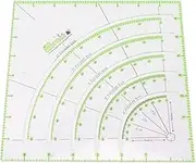 8 Inch Acrylic Sewing Ruler,Multifunctional Transparent Arc Fans are Patchwork Round Cutting Machine Suitable for Sewing Tools