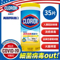 在飛比找PChome24h購物優惠-美國CLOROX 高樂氏居家清潔殺菌濕紙巾-檸檬香(35片)