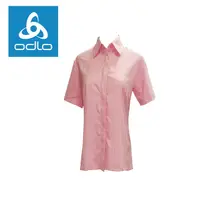 在飛比找PChome24h購物優惠-【瑞士ODLO】女短袖合身格子襯衫 501761 (粉紅格9