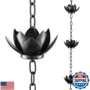 Oak Leaf Rain Chain, Lotus Rain Catcher Chain for Gutters Outside with Adapte