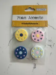 Colorbok Foam Accents 4 Embellishments ~ Circle's w/Dots Scrapbooking Crafts
