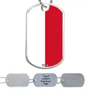 Monaco Flag Military Dog Tag Necklace - Customized