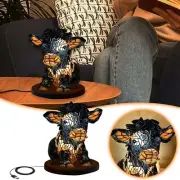 USB Cow Table Lamp Bedside Energy Saving Portable Farm Cow USB Small Bedside