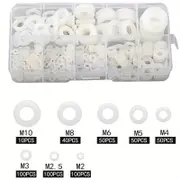 500 Piece Nylon White Washer Assortment Kit - M2-M10