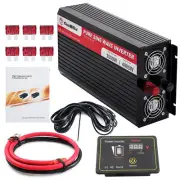 Pure Sine Wave 2000W Power Inverter 12V DC--240V AC with Remote Control Boat RV