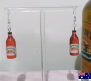Bundaberg 3D Beer Bottle Drink Red Quirky Funky Retro Novelty Dangle Earrings AU