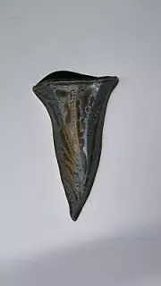 Frank Stofan "Trees" Wood Ash Blue Drip Glazed Pottery Wall Vase 2019 9.5” tall