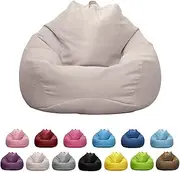 Vivva Stuffed Animal Storage Bean Bag Chair Cover (No Filler) - Stuffable Beanbag Cover-Polyester Beanbag Replacement Cover Without Filling 100X120CM (Beige)
