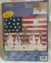 Welcome to Winter Snowmen Flag Picture Cross Stitch Kit CANDAMAR USA