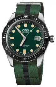 Oris Divers Sixty-Five Automatic Textile Mens Watch 733 7720 4057-FS-Green/Black