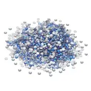 SS12/1440Pcs Glass Diamante Rhinestone, Man Made Gems, AB Light Blue