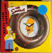 Vintage The Simpsons Inflatable Donut Wall Clock Broken Tape / NRFB