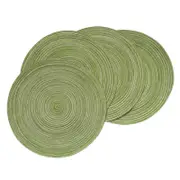 4/6PCS Round Anti-slip Drink Coasters Insulation Pad Kitchen Table Mat Placemats Green