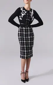 [Carolina Herrera] Tweed Sheath Midi Dress