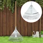 Garden Leaf Rake Adjustable Leaf Rake Telescopic Metal Rake Garden Camping Rake