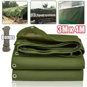 3MX4M Canvas Tarps Truck Boat Tarp Waterproof Tarpaulin Cover Roofing Camping
