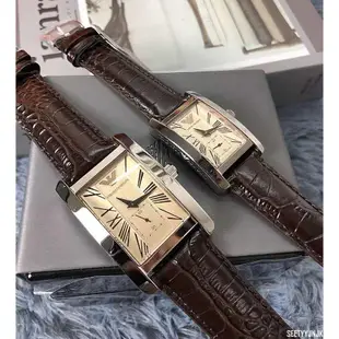 Armani阿瑪尼手錶男士女士情侶對錶皮帶時尚方形石英腕錶系列