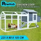PawHub Large Wooden Chicken Coop Rabbit Hutch Hatch Box w/ Wheels Run