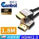 【易控王】1.8M HDMI2.0鋅合金 方塊細線版 4K60Hz高畫質(30-316-03)