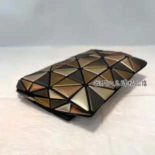 [我們的名牌精品店] ~ ISSEY MIYAKE 三宅一生 金咖色+鐵灰色鍊4X6幾何小肩斜側背包