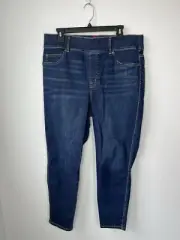 NEW Spanx Jeans Womens 1X Midnight Shade Blue Denim Ankle Skinny Pull On Jegging
