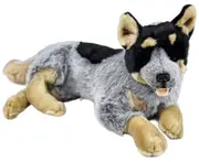 Bocchetta Plush Toys Diesel XL Blue Heeler Cattle Dog Extra Large with Underbelly Zip Pouch