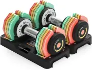 Juego de mancuernas ajustables de 12,5 lb/22,5 lb, ajuste rápido en 1 segundo
