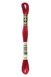 DMC - Color # 304 - (Chinese Lacquer) -- Embroidery Floss -- Per Skein