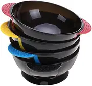 4Pcs Suction Cup Hair Dyeing Bowls Non Slip Color Mixing Containers for Easy Tinting Reusable Salon Tools for Professional Hair Coloring