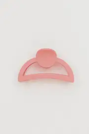 Pink Matte Semicircle Hair Claw
