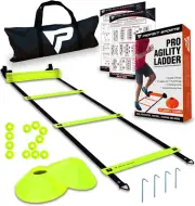Pro Agility Ladder and Cones - Speed and Agility Training Set with 15 Ft Fixed-R