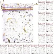 HOOTNEE 50pcs Organza present Bags Fine Mesh Drawstring Favor Pouches for Jewelry Cosmetics Party Favors Wedding Elegant and Chic Design