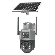 V380 4G Solar Dual-Lens Security Camera 4MP IP66 Weatherproof 12000mAh Battery Two-Way Audio PTZ Control Night Vision Wi