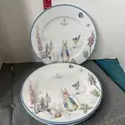 Beatrix Potter Peter Rabbit Easter 10.5" Dinner Plates Set of 4 New