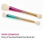 NEW! MOTD COSMETICS Party of Two Dual Ended Face Brush Set Blush Contour Eyes