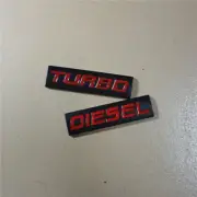 Matte Black Red 1x TURBO + 1x DIESEL Metal Sticker Decal Badge Emblem Motors AWD (for: Renault)